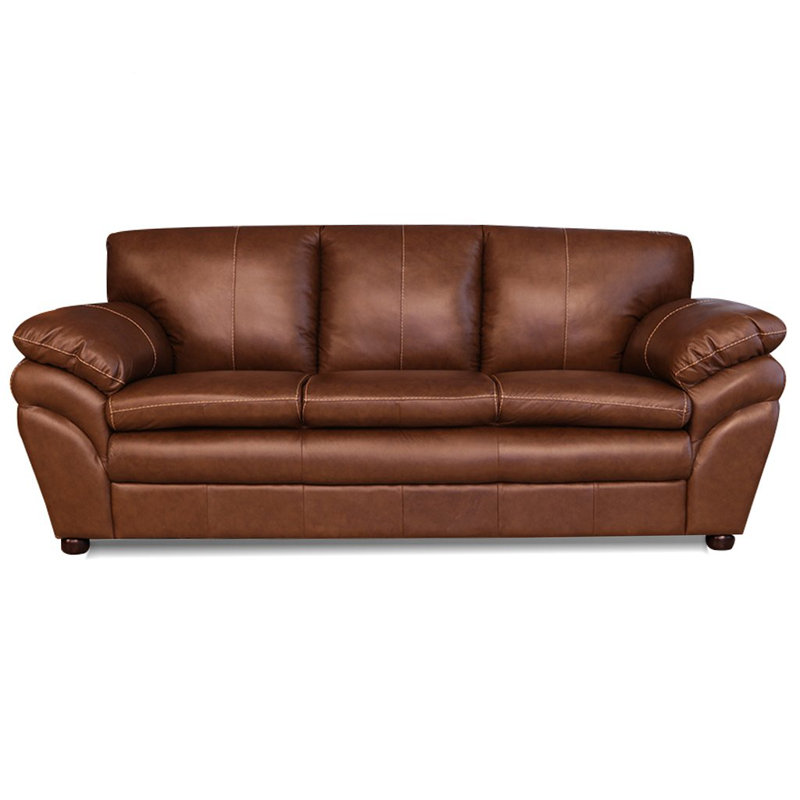 Millwood Pines Straub Genuine Leather 84" Pillow Top Arm Sofa Wayfair